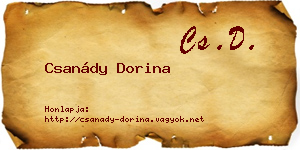 Csanády Dorina névjegykártya