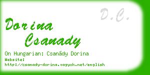 dorina csanady business card